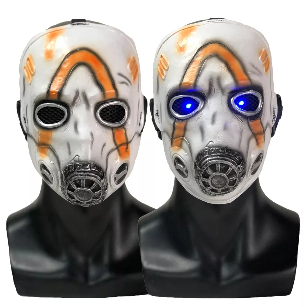 mascara led borderlands 3 psico mascara cosplay krieg latex mascaras Máscara Halloween carnaval o mandaloriano cosplay capacete fantasia super-herói máscara facial de prata látex batalha traje adereços cabeça vestir