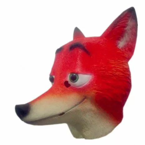 mascara profissional zootopia nick wilde Máscara Halloween carnaval o mandaloriano cosplay capacete fantasia super-herói máscara facial de prata látex batalha traje adereços cabeça vestir