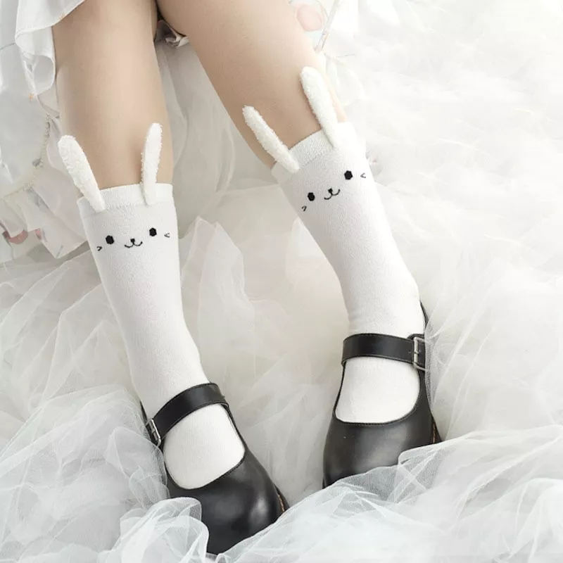 meia lolita estereo orelhas de coelho meias curtas primavera outono kawaii Óculos Anime toilet-bound hanako kun tsuchigomori cosplay óculos de meia armação óculos de metal não-lente molduras