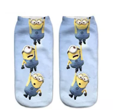 meia minions ceu Harajuku emoção ícone cosplay expressão meias meias anime bonito branco/preto collants