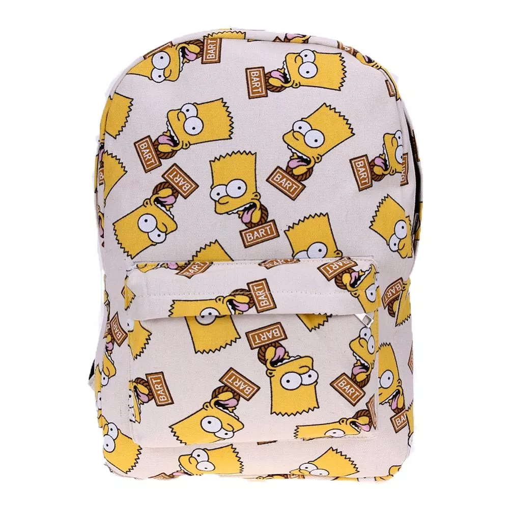 mochila bart simpson branca 002 Mochila Bart Simpson Branca #002