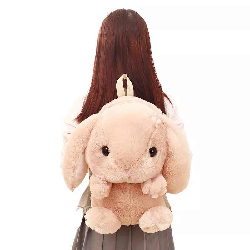 mochila coelho de pelucia longo orelha coelho saco plushie boneca Colar Pooh Urso Pingente Gaiola Pérola Pérola Pérolas Pingente de Colar Longo Mulheres Meninas Presente Jóias 2019 Acessórios Grande de Peluche Bonito Dos Desenhos Animados