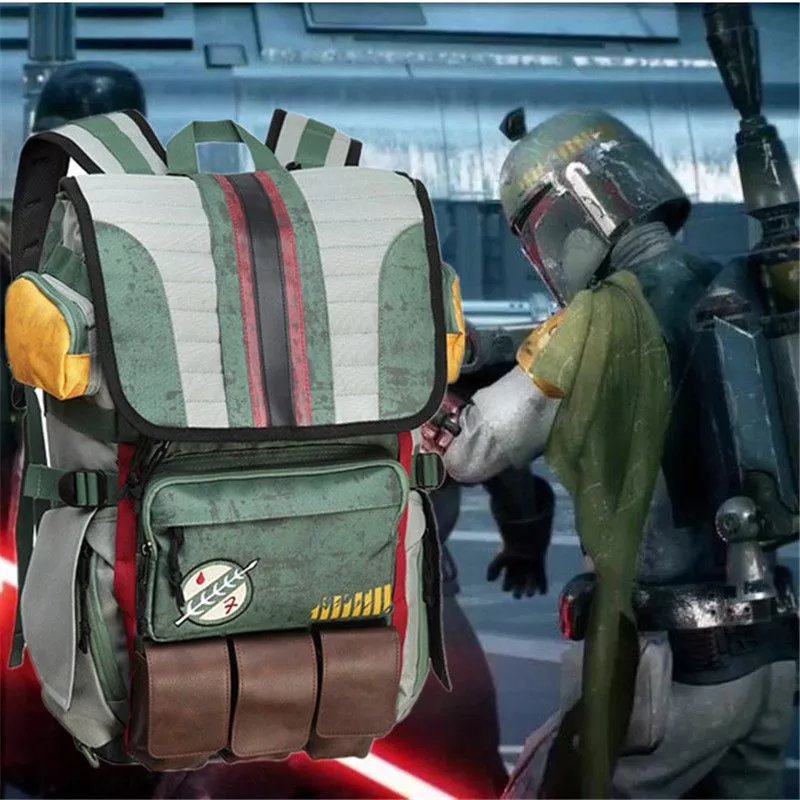 mochila filmes star wars mochila boba fett mandalorian armadura mochila estudante Mochila Pokemon Snorlax 28*36*23cm mochila cosplay dos desenhos animados multi função bolsa de ombro menina presentes aniversário para crianças