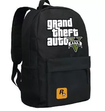 mochila gta 5 grand theft auto Mochila Bart Simpson Preta #001