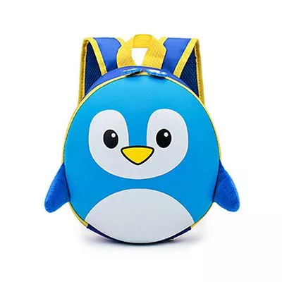 mochila infantil pinguim azul Mochila Infantil Pinguim Azul