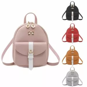 mochila meninas de couro do plutonio mochila mini bolsa de ombro moda pequena mochila Anel Lotus flor elegante de cor de prata de ouro rosa anel de flor de lótus oco de aço inoxidável para mulher