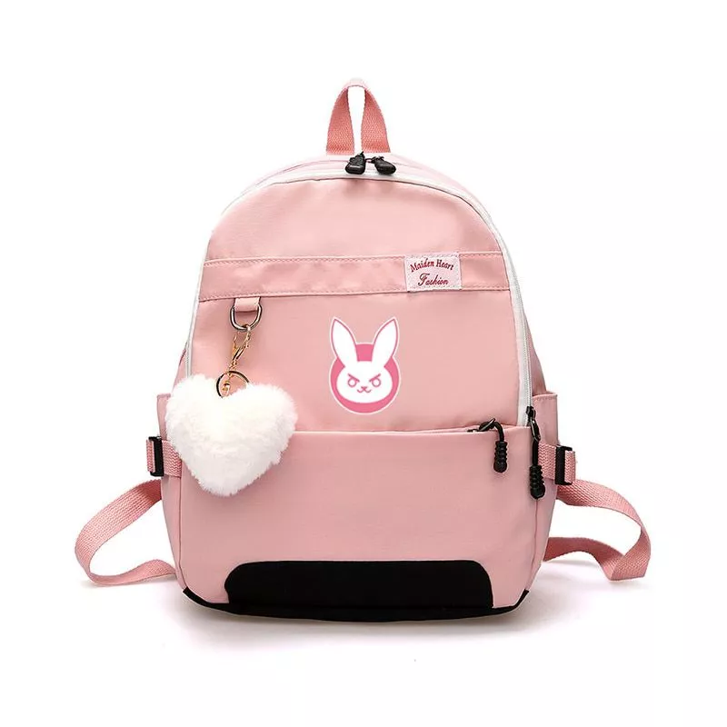 mochila overwatch jogo ow dva harajuku nailon mochila feminina mochilas de viagem a Broche Overwatch Mais de assistir jogo dva coelho logotipo metal pino rosa diva coelho duro esmalte broche para cosplay prop traje acessório jóias