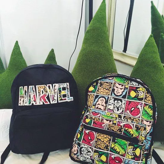 mochila pasta bolsa 2 faces marvel comics Mochila Pasta Bolsa Fast Food Lanche