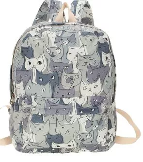 Mochila Pasta Bolsa Aequeen Gato