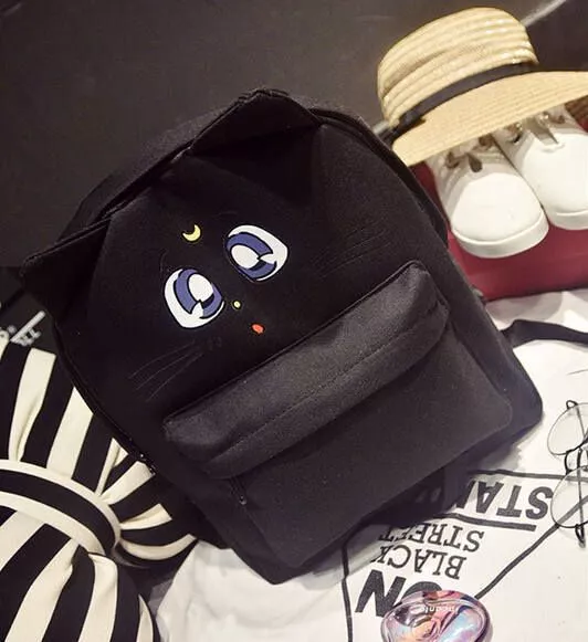 mochila pasta bolsa anime sailor moon gata luna preta Marinheiro luna acessório para cabelos de gato, acessório para cosplay, ferramenta de maquiagem limpa, faixa de cabeça