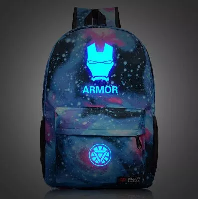 Mochila Pasta Bolsa Luminosa Iron Man Homem de Ferro
