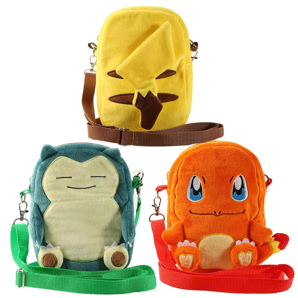 mochila pokemon pikachu snorlax charmander de pelucia pequena bolsa de Figure Pokemon Psyduck Anime dos desenhos animados monstro spoof psyduck pvc figura collectible modelo de brinquedo