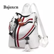 Mochilas femininas de luxo alta qualidade borla couro mochila para meninas fita sacos escola grande bolsa ombro 8 colorstravel