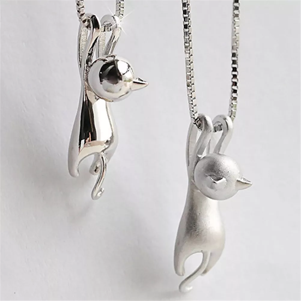 Moda bonito doce kitty pingente animal colares sem corrente banhado a prata colar minúsculo gato pingentes estranho fantasia jóias quente