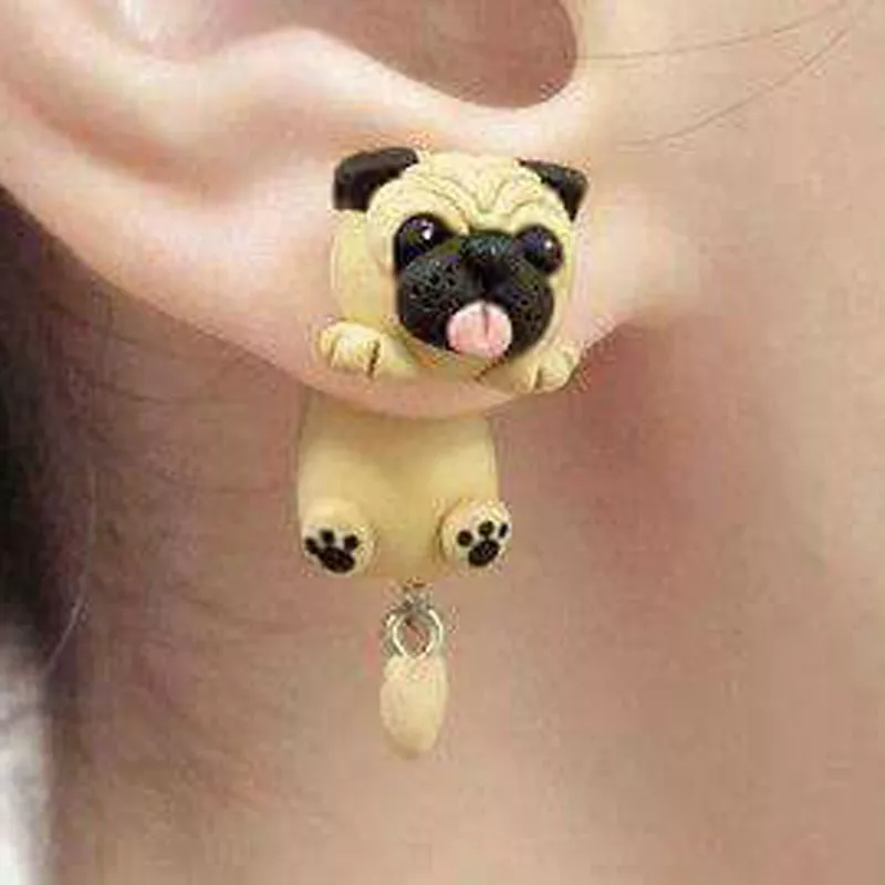 moda bonito feito a mao argila de polimero macio bonito sharpei pug cao Brinco Attack on titan anime acrílico resina epóxi peixe gancho brincos feitos à mão dangles brincos