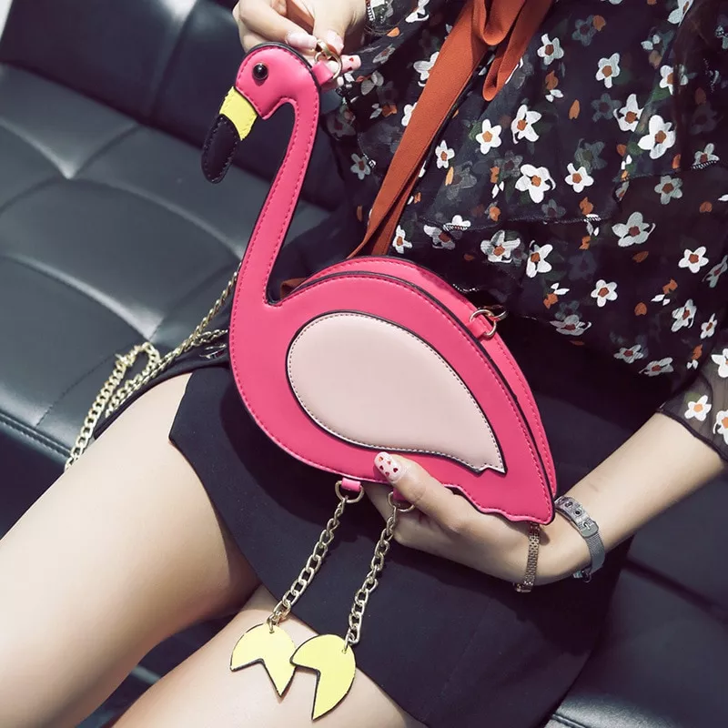 moda de couro do plutonio bordado flamingo forma casual corrente bolsa de ombro das 100% Real Stainless Steel Hollow Flying Bird Necklace Unique Animal Jewelry Necklace Trend Jewelry Necklaces Personality Jewelry