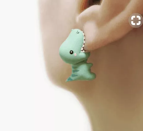 Moda liga de polímero argila tyrannosaurus rex brincos feminino menina temperamento all-match bijoux specialbonito animal orelha jóias