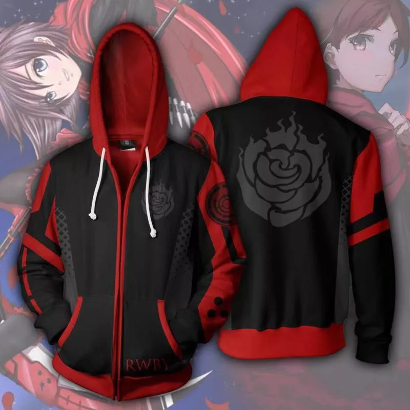 moletom anime rwby com capuz rubi rosa sweatshirts cosplay traje jaqueta com ziper Roupas de cachorro de estimação, casaco de natal com capuz, grosso, quente, dos desenhos animados para cachorros pequenos