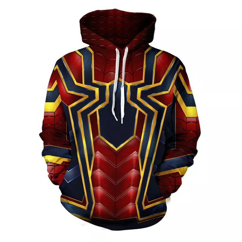 moletom com capuz marvel iron spider aranha de ferro vingadores guerra infinita Camiseta Marvel Cosplay Uniforme Iron Man Homem de Ferro #1490