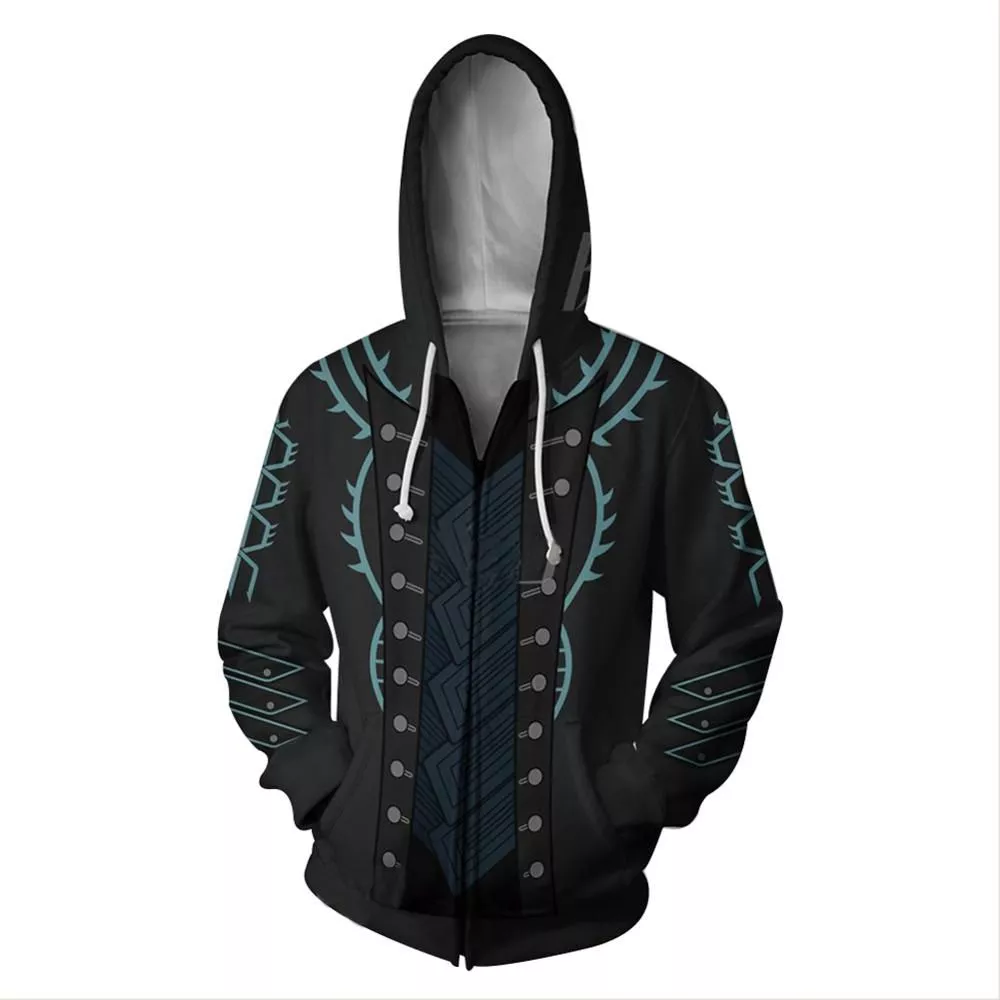 moletom devil may cry 5 dmc vergil vergil cosplay com capuz zip up camisola homens do Colar Dmc Devil May Cry hunter dante amuleto colar vintage vergil pingente de cristal masculino feminino quente jogo corrente colar moda jóias