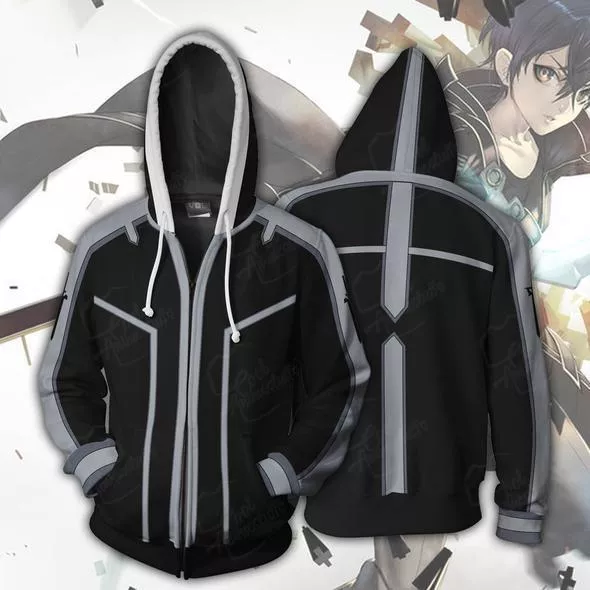 moletom sword art online kirito asuna yuuki anime cosplay hoodies trajes das mulheres Roupas de cachorro de estimação, casaco de natal com capuz, grosso, quente, dos desenhos animados para cachorros pequenos