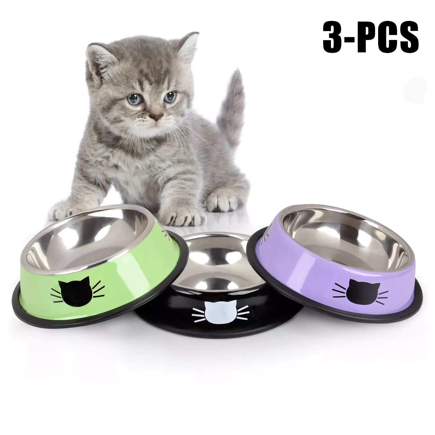 new pet product for dog cat bowl stainless steel anti skid pet dog cat food water bowl Soft Silicone Dog Cat Pet brush Glove Cat cleaning Gentle Efficient Cat Grooming Glove Dog Bath Supplies Pet Glove combs