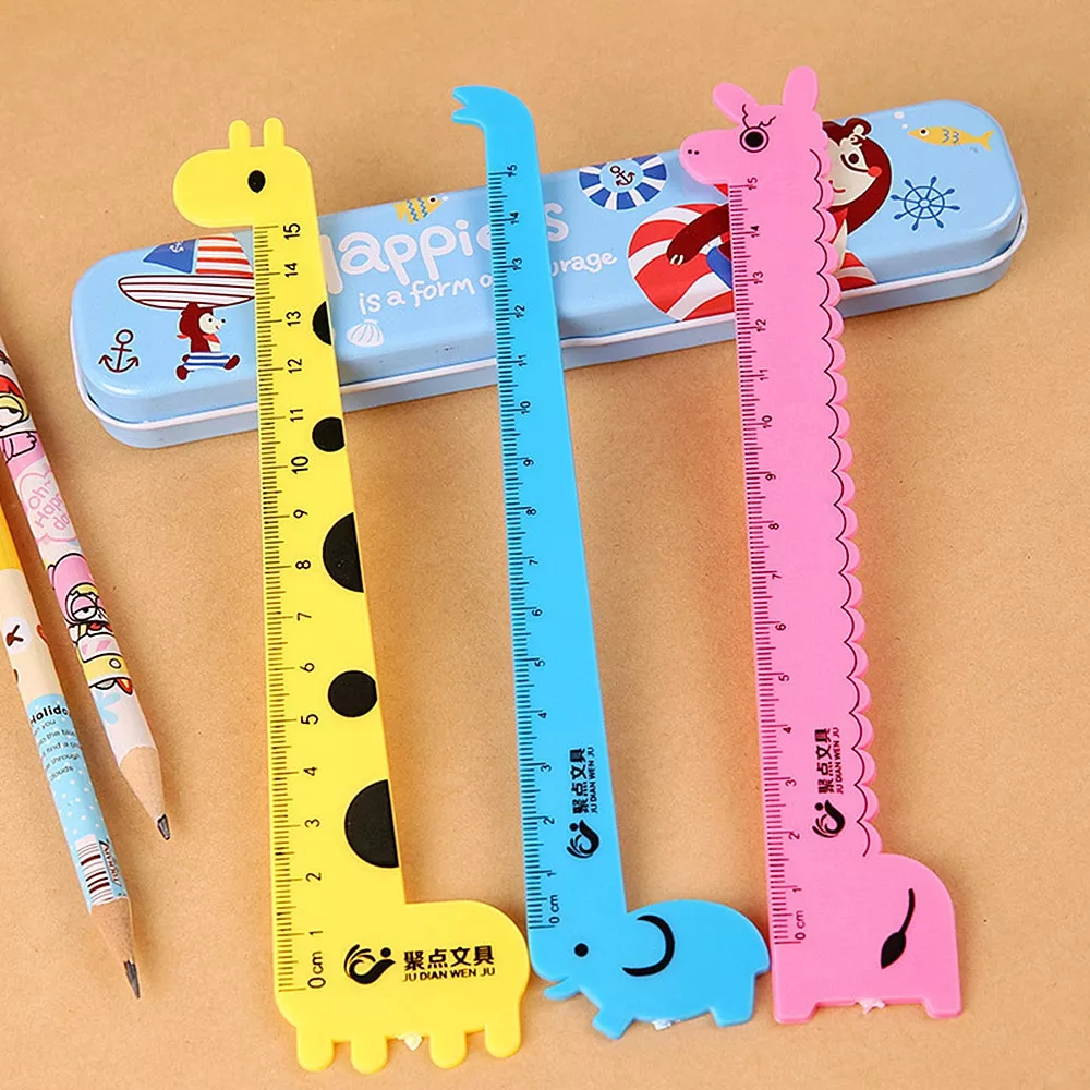 nova chegada 1 pc criativo regua reta de plastico kawaii ferramenta papelaria Nova chegada 1 pc criativo régua reta de plástico kawaii ferramenta papelaria desenho dos desenhos animados presente coreano material escolar escritório