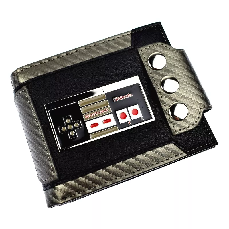Nova chegada bonito design jogo nintendo carteira curto bolsa com lantejoulas carteiras masculinas