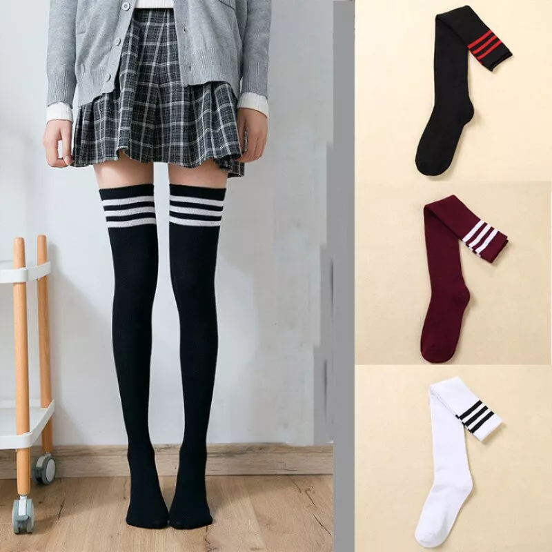 nova moda meias de algodao meias de algodao meias de algodao meias de Meia alta enrolada Japan JK Uniform Loose Socks Anime Cosplay Women Slouch Socks Girl Student Stocking Leg Warmers