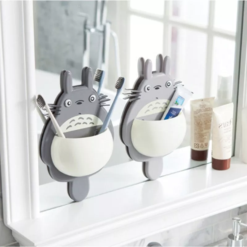 organizador de banheiro meu vizinho totoro escova wall mount holder bonito Capinha celular case à prova de choque transparente para iphone 12 mini 11 pro max xs xr x 6s 7 8 mais claro anti-knock escudo do telefone macio tpu capa traseira