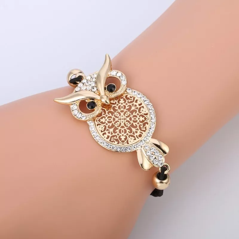 ouro prata cor bonito coruja charme pulseira femme moda joias preto Colar de pérolas para animais de estimação com amor coração pingente cão gato jóias strass colar para pequeno cão & gato filhote de cachorro chihuahua york