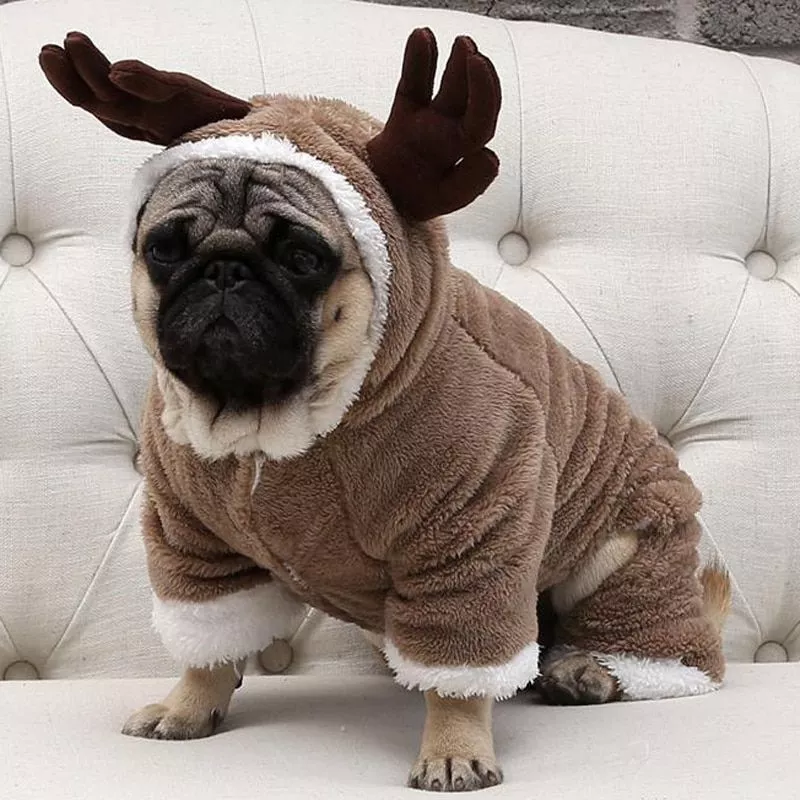 Outono inverno quente velo roupas para cães de estimação para cães pequenos natal traje do cão macacão filhote de cachorro casaco chihuahua pug roupas