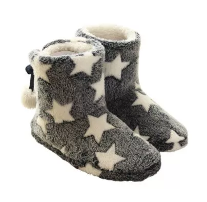 pantufa adulto bota estrela star Chinelos espessos de algodão para mulheres, chinelos espessos de cor sólida para o chão quente de mulheres, cores pastelaria para o inverno