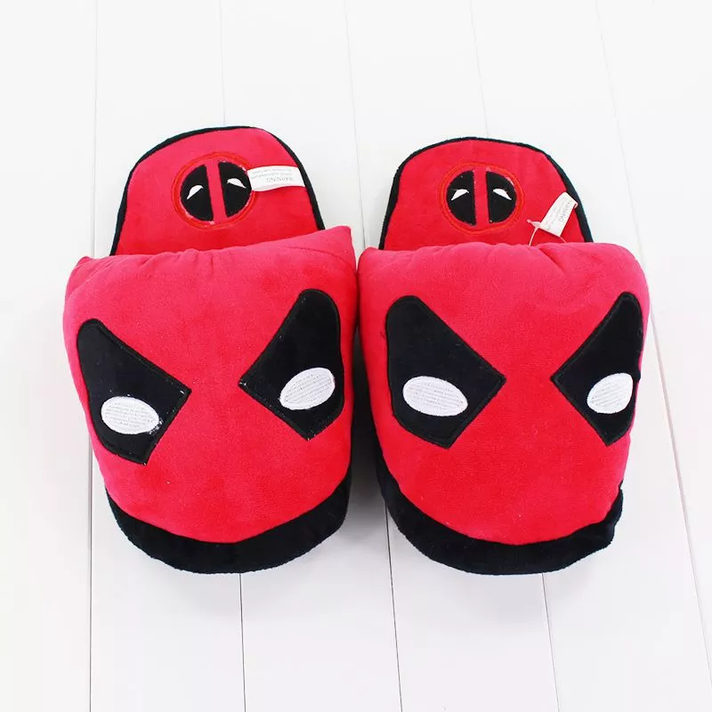 pantufa adulto deadpool Chinelos espessos de algodão para mulheres, chinelos espessos de cor sólida para o chão quente de mulheres, cores pastelaria para o inverno