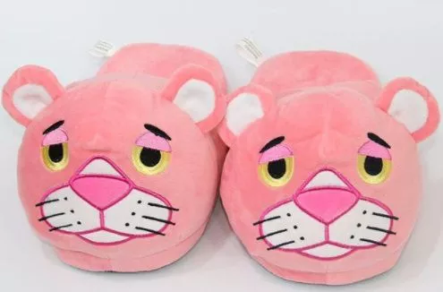 Pantufa Adulto Pantera Cor De Rosa