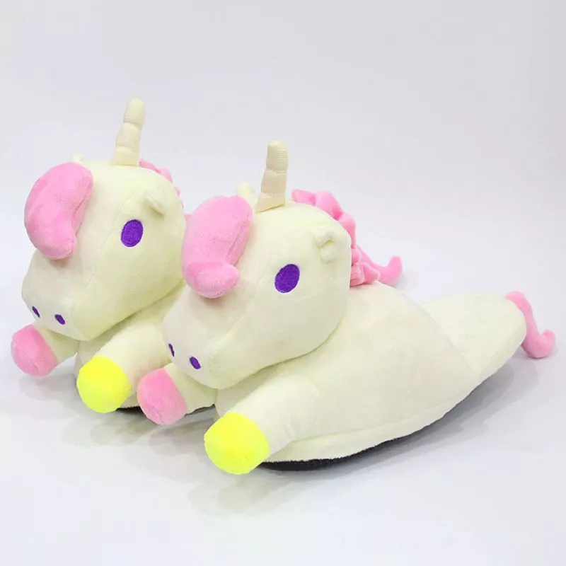 Pantufa Adulto Unicórnio Branco Aberto
