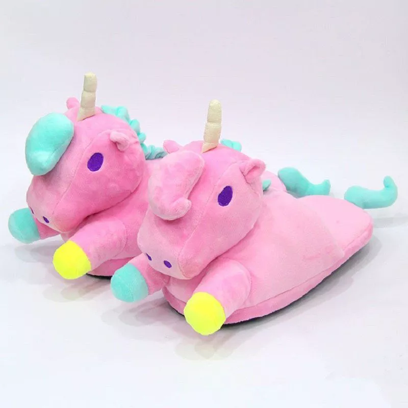 Pantufa Adulto Unicórnio Rosa Aberto