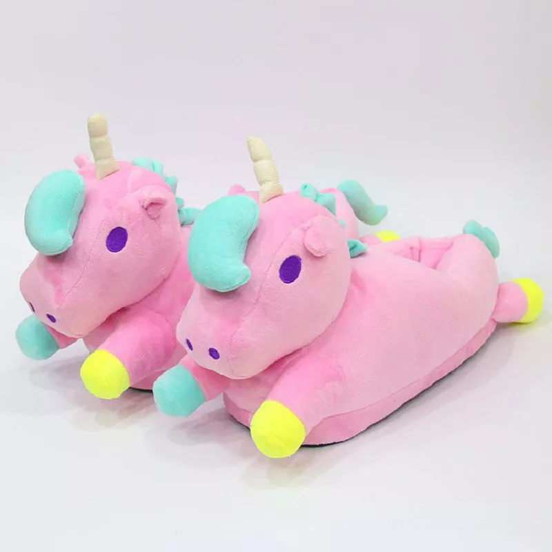 Pantufa Adulto Unicórnio Rosa Fechado