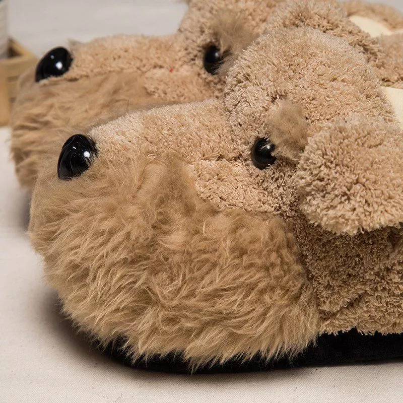 Pantufa Adulto  Urso Marrom Claro Fechado