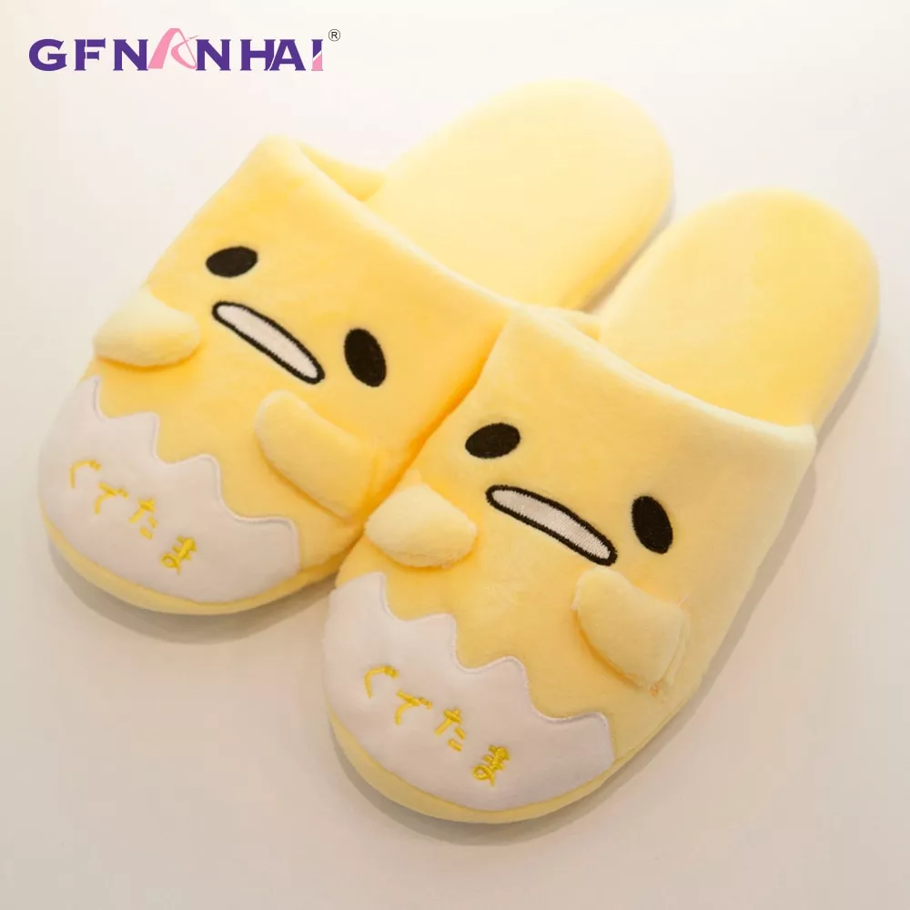 pantufa chinelo gudetama bonito dos desenhos animados gudetama ovo Pantufa Botas quentes de pelúcia inverno mulheres pijamas cosplay sapatos de fantasia chinelos de coelho casa indoor botas mulher dos desenhos animados sapatos femininos