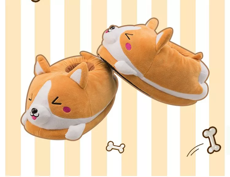 pantufa corgi shiba ino Pantufa Pão Ensolarado everest hambúrguer chinelo inverno sapatos quentes linda família festa sapatos tipos de pão 36-40