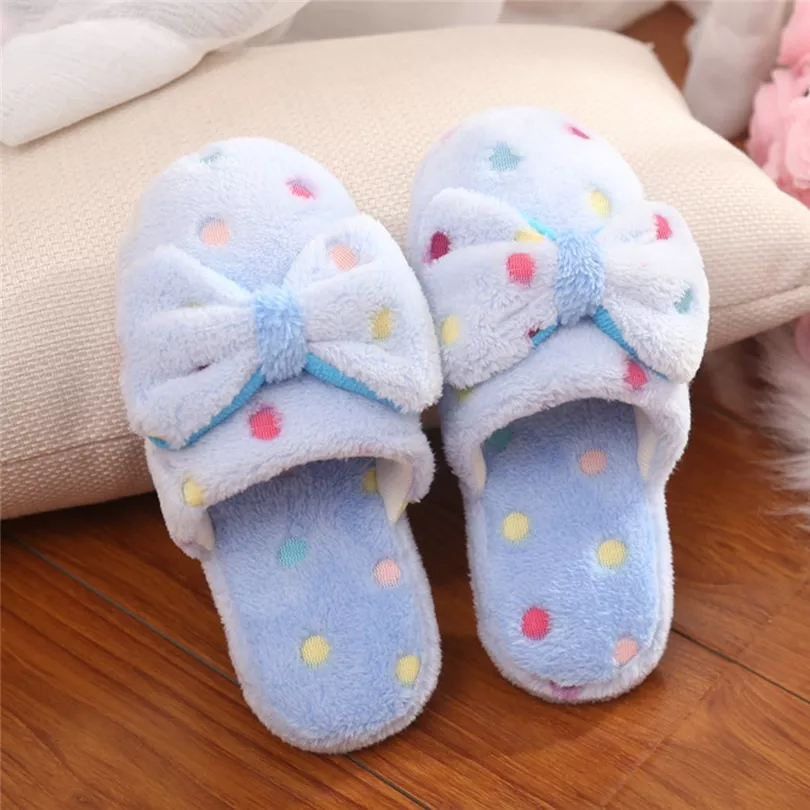 Pantufa feminina de pelúcia, chinelos retos de pelúcia com laço para mulheres, sapato de casa confortável e de tamanho grande a40
