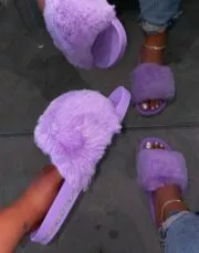 Pantufa inverno casa sapatos mulher chinelos de pele do falso quente senhoras cruz macio pelúcia peludo feminino dedo do pé aberto sapatos moda