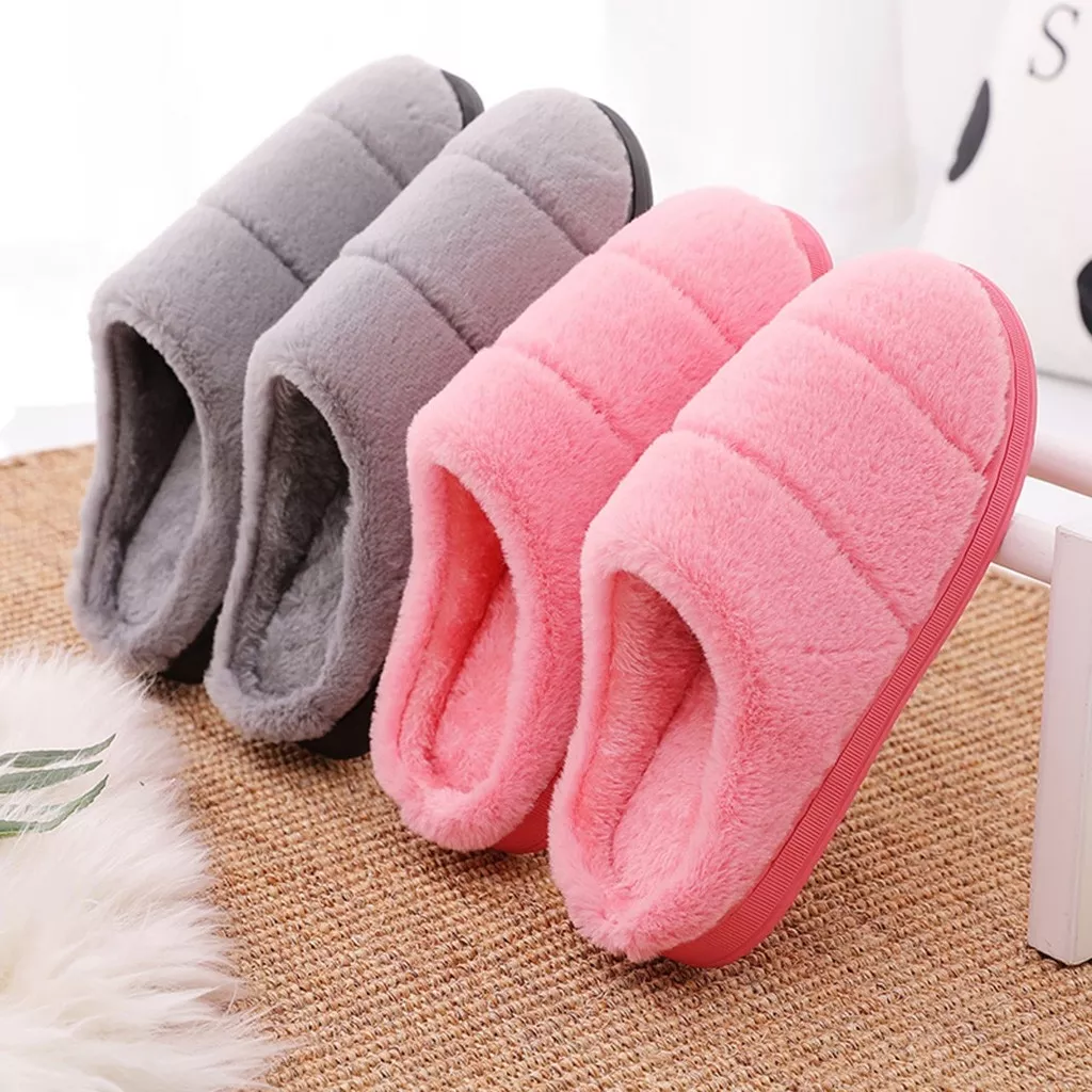 Pantufa masculina e feminina, chinelo de pelo e listrado para casa, inverno 2020 sapatos pantufa