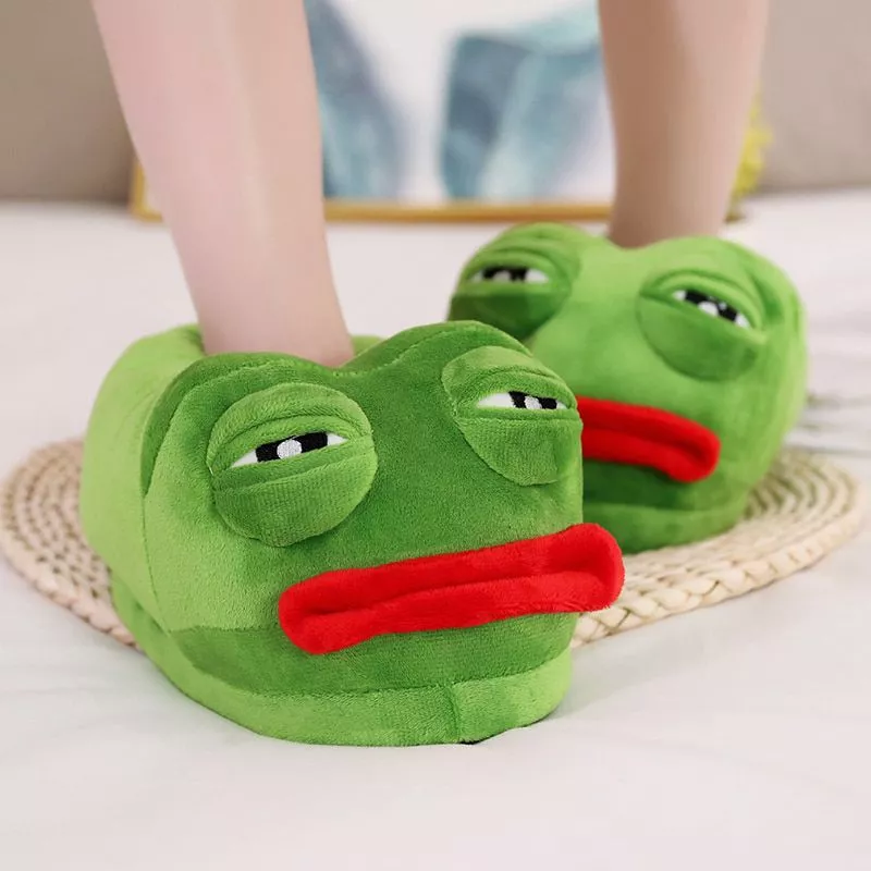 Pantufa Pepe Meme everest 2019 novo inverno quente chinelo triste sapo casa chinelo casal sapatos 35-43 28cm sola dos homens chinelos casa sapatos homem