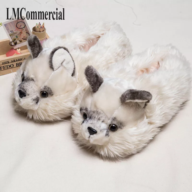 Pantufa raposa Casa chinelos pantoffels mulheres homens chinelos de algodão interior sapatos amantes do inverno saco com fundo grosso casa sapatos