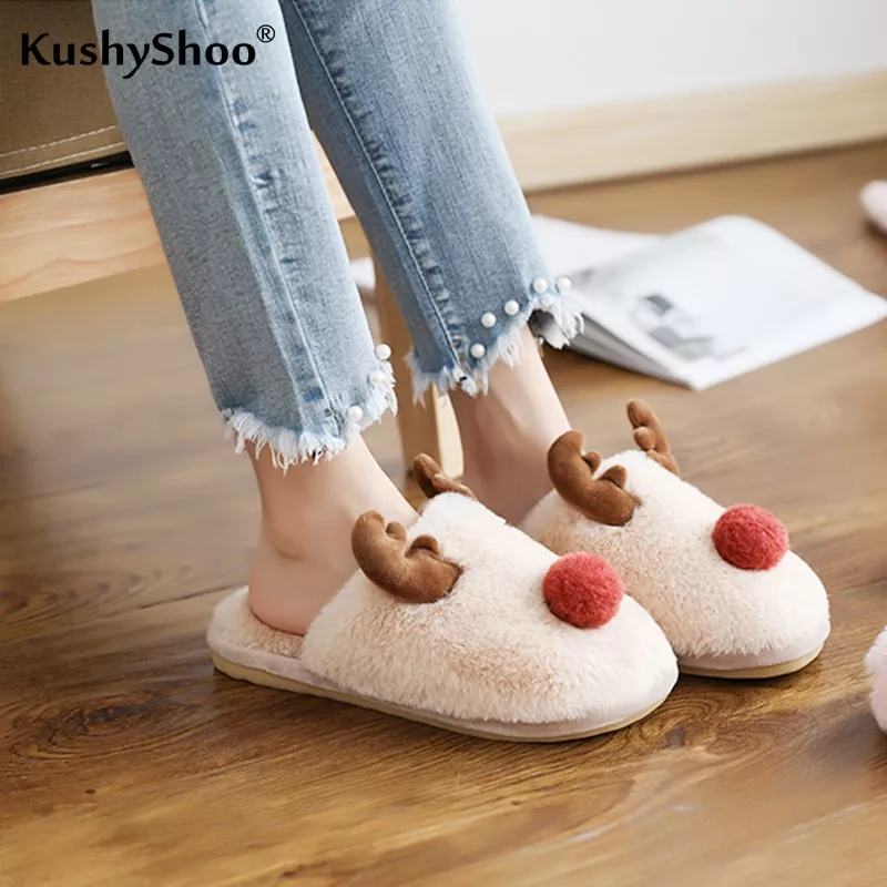 pantufa rena natal kushyshoo pele slides mulheres inverno bonito de pelucia rena Pelúcia Mob psycho 100 brinquedo de pelúcia anime mobu saiko hyaku dimple figura travesseiro macio cosplay boneca recheada 35*50cm para o presente