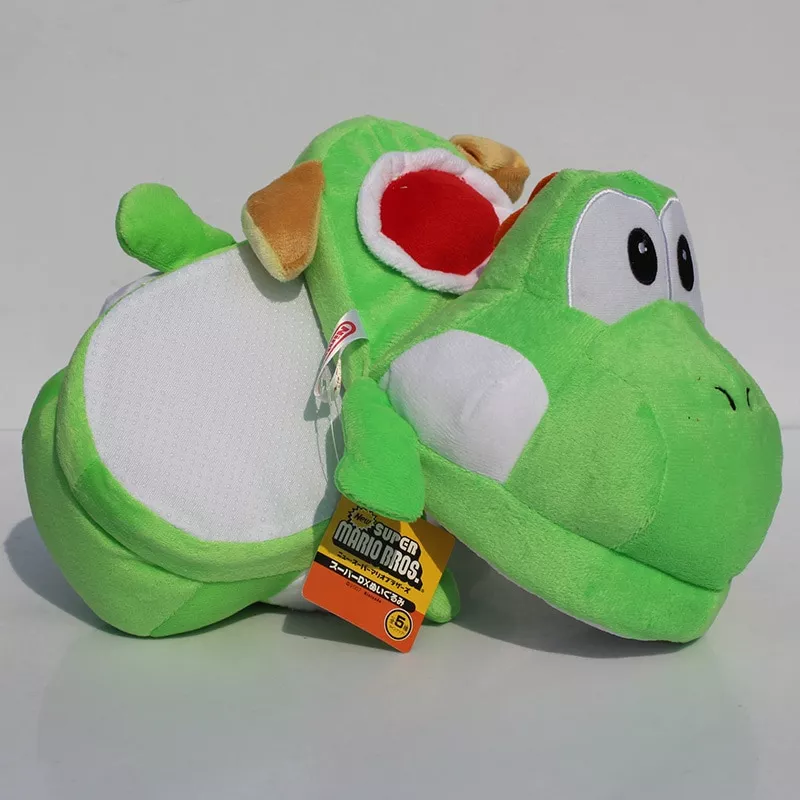 pantufa super mario bros yoshi pelucia chinelos de pelucia quente inverno Adorável unisex animal grande pato amarelo chinelos de pelúcia halloween cosplay sapatos dos desenhos animados totoro chinelos botas de pato para o presente de natal