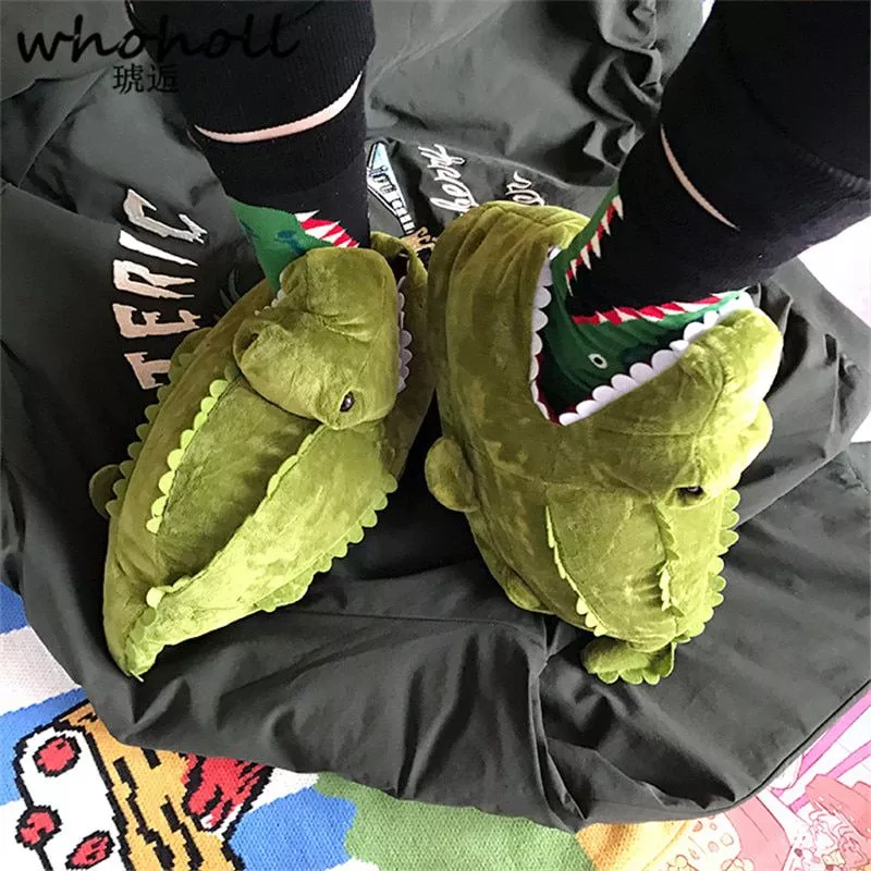 Pantufa Winter Super Animal Funny Shoes For Men and Women Warm Soft Bottom Home&House Indoor Floor Shark Furry Home Slippers Shallows
