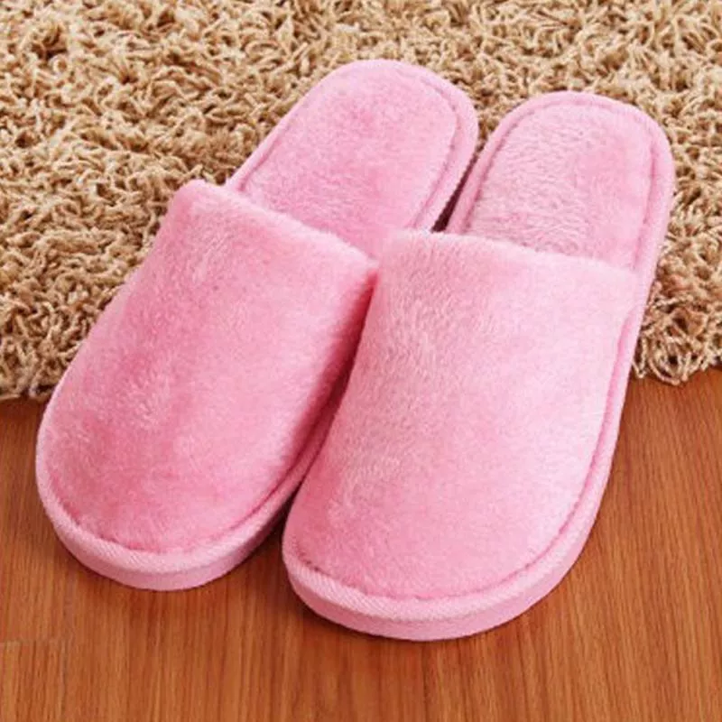 pantufas femininas de algodao chinelos fofos e macios de pelucia 2 Pantufas femininas de algodão, chinelos fofos e macios de pelúcia, antiderrapante, casa, interiores, sapatos de mulheres para o quarto